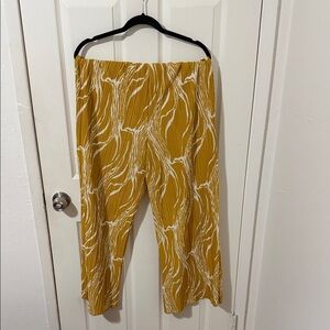 Rafaella Mustard and Cream Patterned Pants